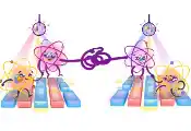 Quantum Network Entangles Several Atoms of Different Elements